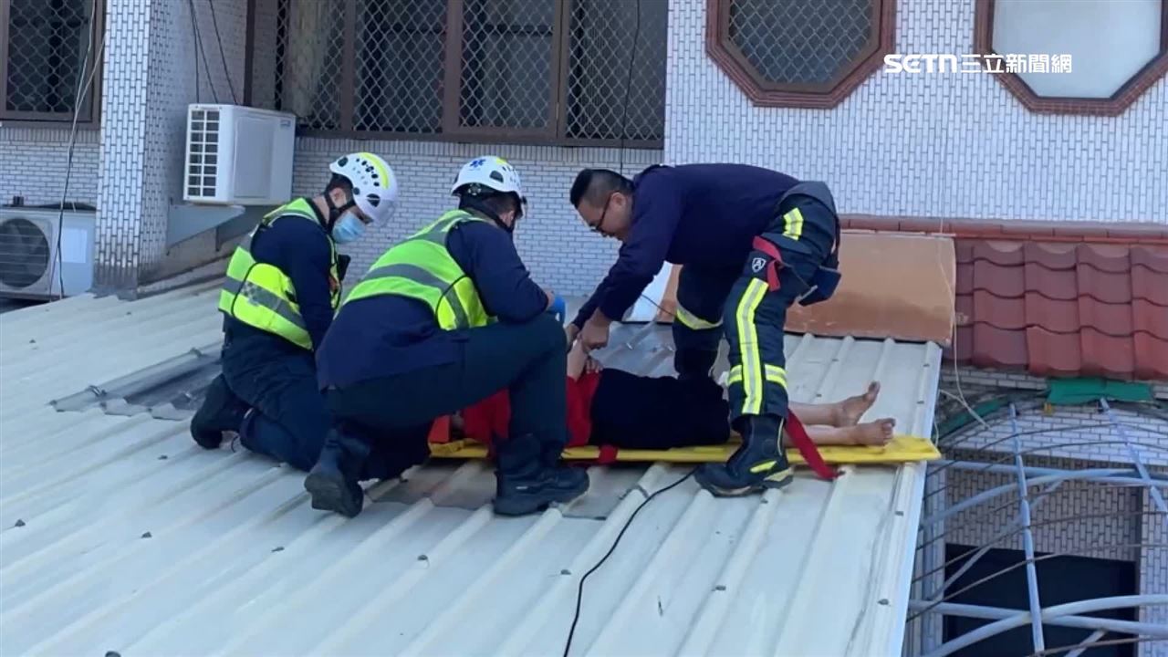 獨家／大掃除意外！台中七旬嬤洗3F外牆墜遮雨棚昏迷