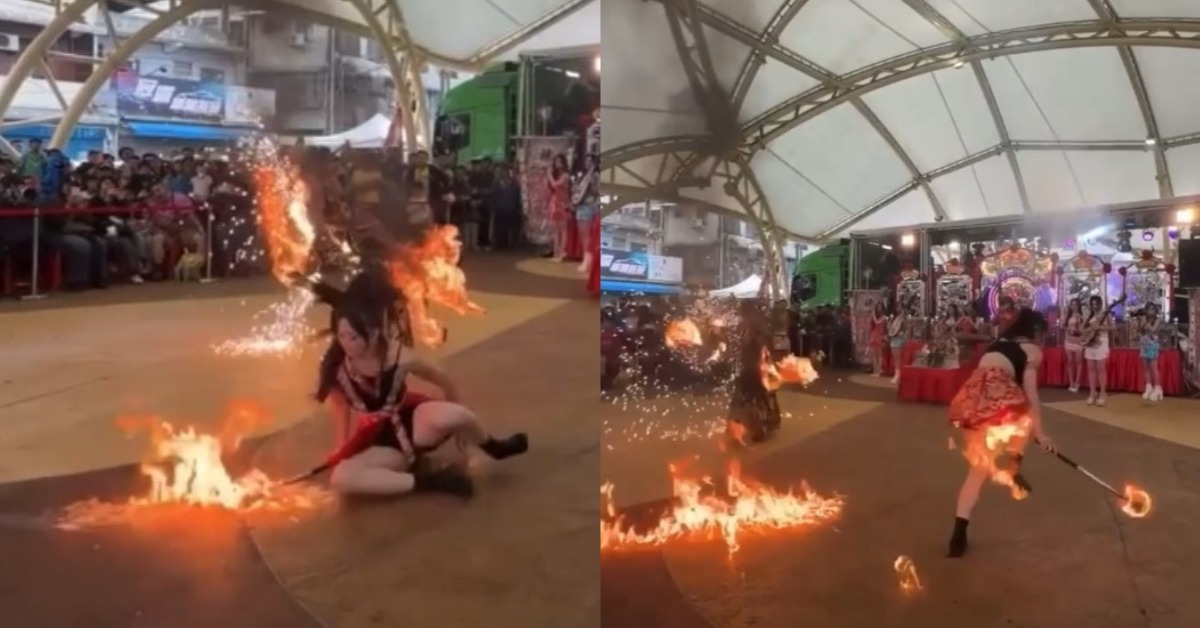 桃園火舞表演出事！百人目睹她下半身著火 舞團曝現況