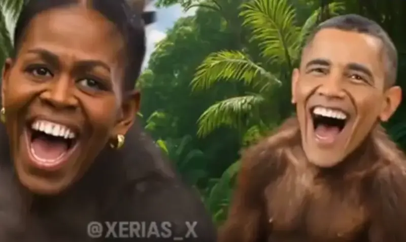 轉貼影片譏歐巴馬夫妻是猿猴惹議　川普刪文