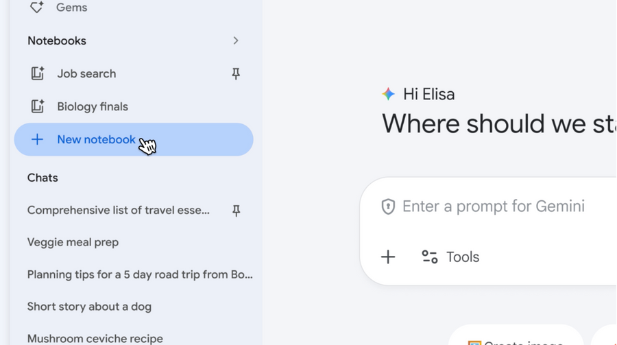 Gemini新功能「notebooks」上線！串接NotebookLM，讓你把對話、文件整理成專屬AI知識庫