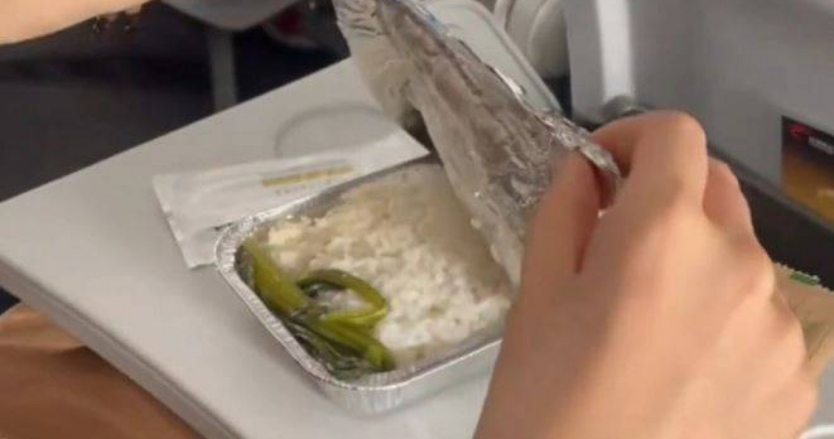 陸航空公司飛機餐「一根青菜配米飯」　離譜畫面衝熱搜！當事人揭真相