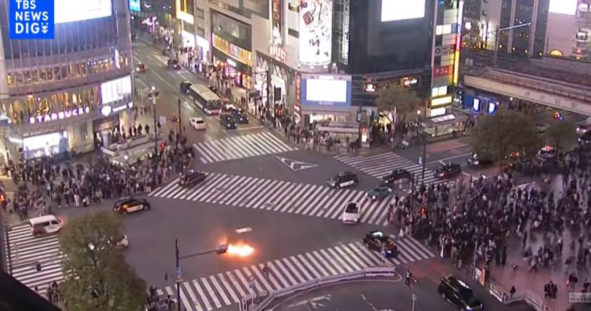 東京地標出事了！澀谷路口遭潑油點火 男事後投案