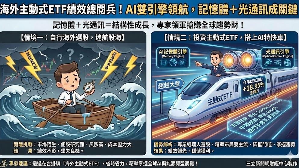 誰是績效王？海外主動式ETF排行榜大公開　「第一名」甩大盤