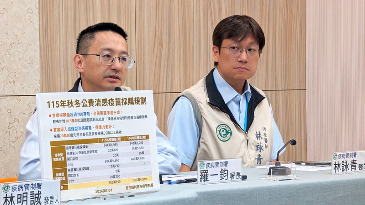 破紀錄！疾管署採購逾700萬劑流感疫苗　20萬劑加強型優先提供「這族群」