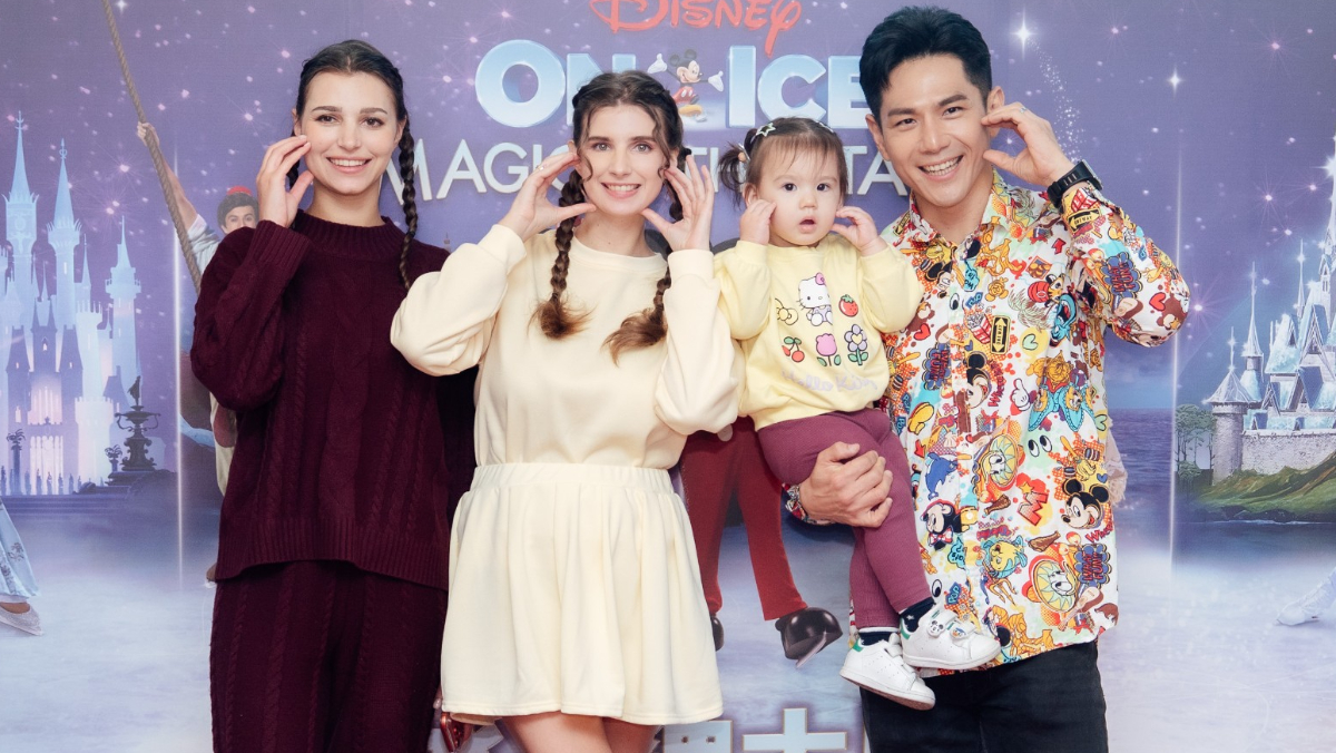 祖雄一家3口追《冰上迪士尼》　女兒興奮嗨整場